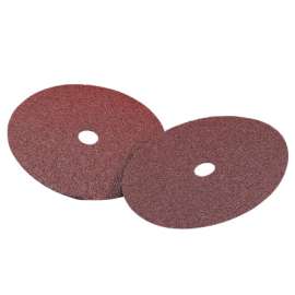 Carbo White Fiber Disc, Aluminum Oxide, 4 1/2 in Dia., 24 Grit