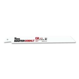 Master Cobalt® Metal Bi-Metal Reciprocating Saw Blade, 0.035 in x 4 in L x 3/4 in W, 18 TPI, Tapered, 50 EA/PK