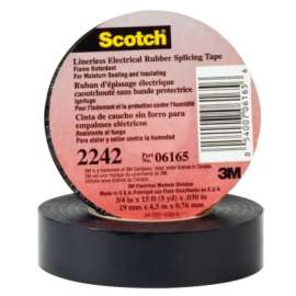 Linerless Electrical Rubber Tape 2242, 15 ft x 3/4 in, Black