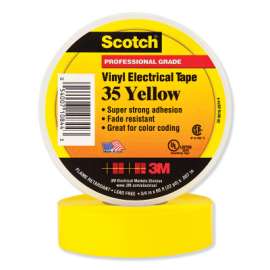 Scotch Vinyl Electrical Color Coding Tapes 35, Yellow