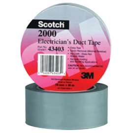 Scotch Electricians Duct Tapes 2000, Gray, 2 in x 50 yd x 6 mil