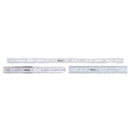 Series 182 Steel Rulers, 12 in, Wide, Stainless Steel, Inch/Metric, Rigid