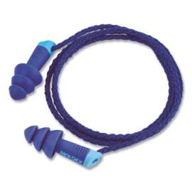 Alphas Reusable Earplug, Vinyl, Blue, Metal Detectable