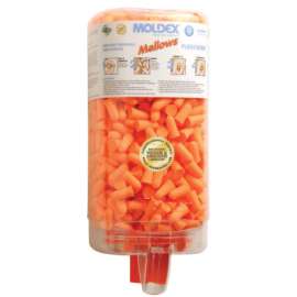 PlugStation® Earplug Dispenser, Disposable Plastic Bottle, Foam Earplugs, Bright Orange, Mellows®