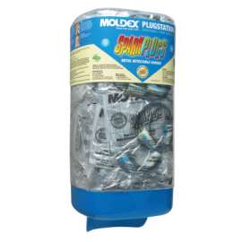 PlugStation® Earplug Dispenser, Disposable Plastic Bottle, Metal Detectable Foam Earplugs, Bright Blue Swirls, SparkPlugs®
