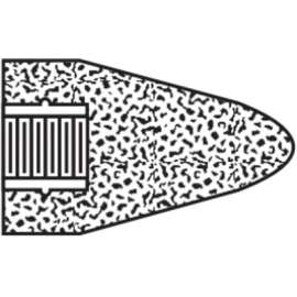 Type 16 Gemini Cone, 1 3/4" Dia, 3" Thick, 3/8 Arbor, 24 Grit Aluminum Oxide