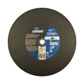 NORTON 66252837841 Cut-Off Wheel, 14 in Dia, 1/8 in Thick, 1 in Arbor, 24 Grit, Aluminum Oxide Abrasive