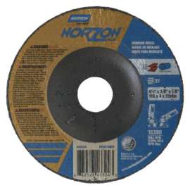 Type 27 NorZon Plus Depressed Center Wheel, 4 1/2" Dia, 1/8" Thick, 7/8" Arbor