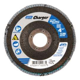 Type 29 Flap Discs, 4 1/2 in Dia., 80 Grit, 7/8 in, 13,000 rpm, Type 29