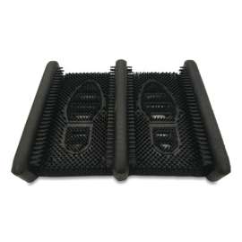 Boot Scraper Mud, Debris and Snow/Ice Mat, 12 in W x 15 in L, Rubber, Black