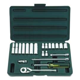 21 Piece Socket Set, 1/4 in, 6 Point