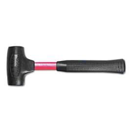 Dead Blow Hammer, 1 lb Head, 1-5/8 in Dia., 12 in Handle, Black/Red