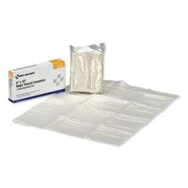 Bandage Compress, 8 in x 10 in, Trauma Pad, Guaze, 1/Box
