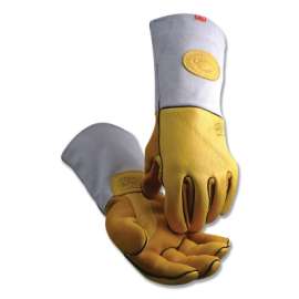 1485 Elk Skin Wool Insulated Unlined Palm MIG/Stick Welding Gloves, Medium, Gold/Beige, Gauntlet Cuff