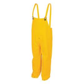 200BP Classic Series Yellow Rain Pants Bib Overall Style with Fly Front, 0.35 mm, PVC/Polyester, Large