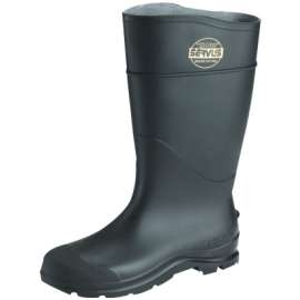 CT Economy Knee Boots, Plain Toe, Size 4, 16 in H, PVC, Black