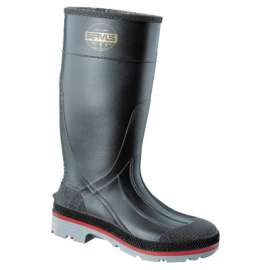 XTP PVC Plain Toe Boots, 15 in H, Size 12, Black/Red/Gray