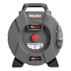 FlexShaft Drain Cleaning Machine, K9-204, 5/16 in x 70 ft Cable, Includes Kit