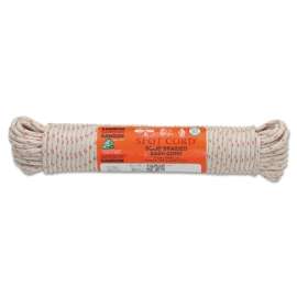 Nylon Core Sash Cord, 1,600 lb Capacity, 1,200 ft, 5/16 in dia, Cotton, White