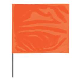 Stake Flags, 2 in x 3 in, 24 in Height, Orange Glo