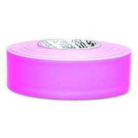 Taffeta Flagging Tape, 1-3/16 in x 300 ft, Flourescent Pink