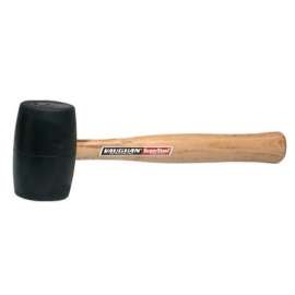 Solid Rubber Mallet, 1.25 lb, 10-5/8 in, Hardwood Handle