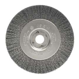 Narrow Face Crimped Wire Wheel, 4 in D x 1/2 in W, .0095 Steel Wire, 6,000 rpm