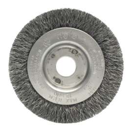 Narrow Face Crimped Wire Wheel, 3 in D, .006 Stainless Steel Wire
