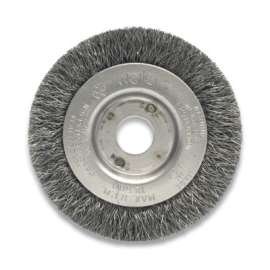 Narrow Face Crimped Wire Wheel, 3 in D x 7/16 in W, .014 Steel Wire, 6,000 rpm