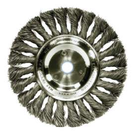 Standard Twist Knot Wire Wheel, 6 in D x 1/2 in W, .016 in Steel Wire, 9,000 rpm