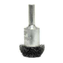 Stem-Mounted Circular Flared End Brushes, Steel, 25,000 rpm, 1"