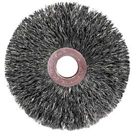 Copper Center Wire Wheel, 2 in D x 3/8 in W, .014 Stainless Steel, 20,000 rpm