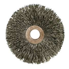 Copper Center Small Diameter Wire Wheel, 1 3/8 in D, .0104 in, 1/4 in Arbor Hole