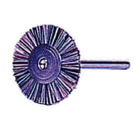 Miniature Stem-Mounted Wheel Brush, 3/4 in D, 37,000 rpm