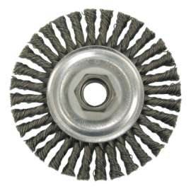 Wolverine® Stringer Bead Wheel, 4 in dia, 0.02 in Stainless Steel Wire, 20,000 RPM