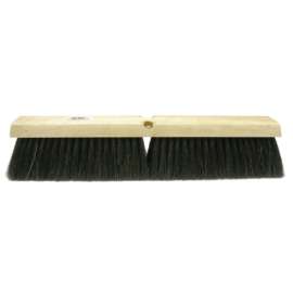 Horsehair/Tampico Medium Sweep Brushes, 36 in Hardwood Block, 3 in Trim, BK
