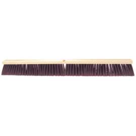 Garage Brooms, 36 in Hardwood Block, 3 1/4 in Trim L, Maroon Polypropylene Fill