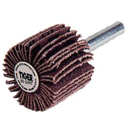 Tiger Mounted Flap Wheels, 2 1/2 in, 80 Grit, 23000 rpm