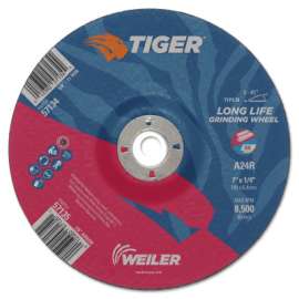 Tiger Grinding Wheels, 7 in Dia., 1/4 in Thick, 7/8 in Arbor, 24 Grit