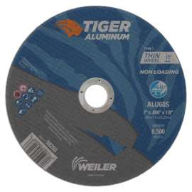 Aluminum Cutting Wheels, 7 in Dia., 7/8 in Arbor, Type 1, 60 Grit, Alum. Oxide