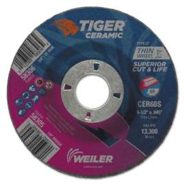 Tiger Ceramic Cutting Wheel, 4.5in Diameter, 0.045 in Thick, 7/8 in Arbor, 24/bx