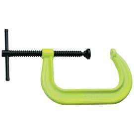 400 SF Hi-Visibility Safety C-Clamps, Sliding Pin, 2 1/2 in Throat Depth
