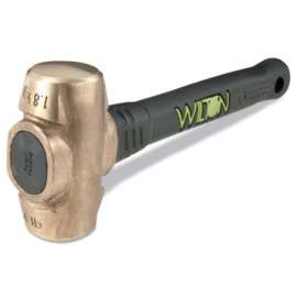 Unbreakable Handle Brass Sledge Hammer, 4 lb, 12 in L