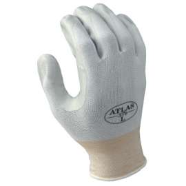 Atlas Assembly Grip 370W Nitrile-Coated Gloves, Large, Gray/White