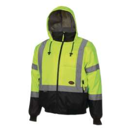 5209U Class 3 High Visibility Safety Bomber Jacket, Polyfill, X-Large, Y/G
