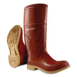 Superpoly® Steel Toe Rubber Boots, Men's 5, 16 in Boot, Polyurethane/PVC, Burgundy/Tan