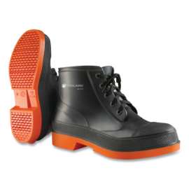 Sureflex Steel Toe Ankle Boots, Lace-Up, Men's 6, PVC, Black/Orange