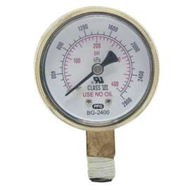 Pressure Gauge, 1-1/2 in, 100 psi, Brass, 1/4 in NPT