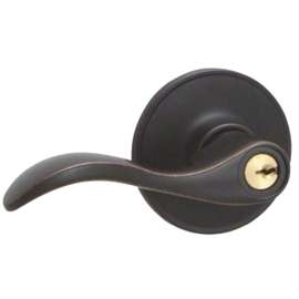 Schlage J Series J54VSEV716 Door Lever, 3 Grade, Zinc, Aged Bronze, 2-3/8, 2-3/4 in Backset, C Keyway, Reversible Hand