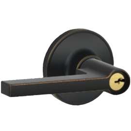 Schlage Dexter J Series J54 SOL 716 Entry Door Lock, 3 Grade, Alike Key, Zinc, Aged Bronze, Solstice Lever Handle